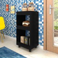 Armário Multiuso Para Cozinha Com Rodízios L03 Seul - Mpozenato Preto - 3