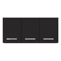 Armários De Cozinha Aéreo 3 Portas 120cm Kit 2 Honduras Preto - Lumil - 6