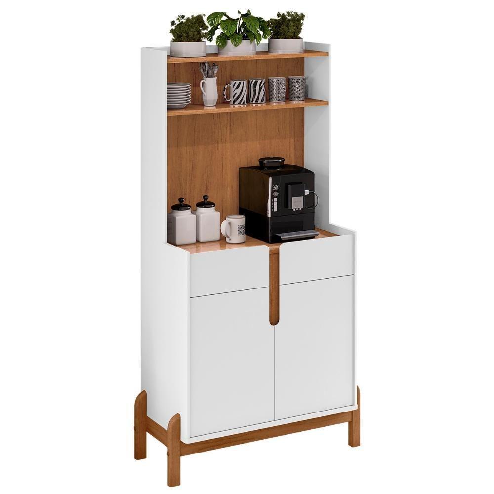 Armário Multiuso Cantinho Do Café Nay C14 Branco-cedro - Mpozenato - 1