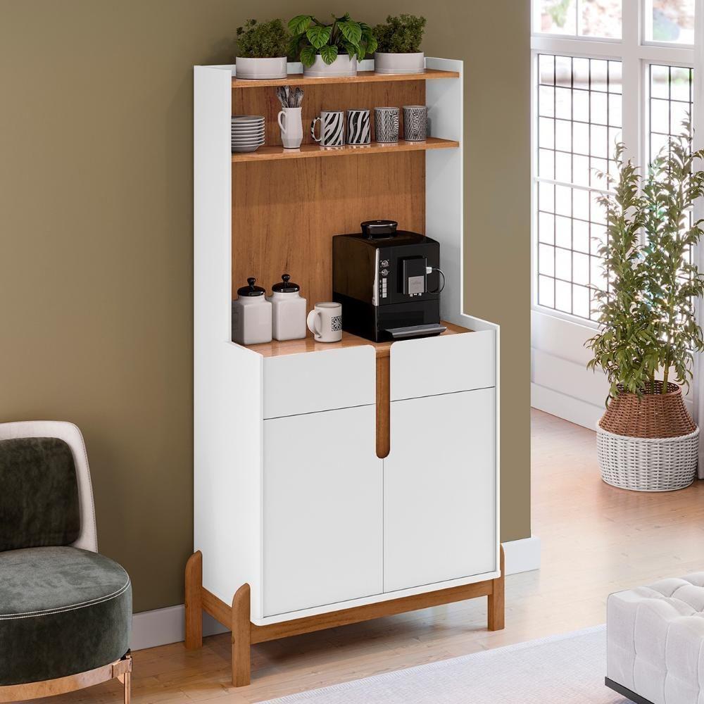 Armário Multiuso Cantinho Do Café Nay C14 Branco-cedro - Mpozenato - 2