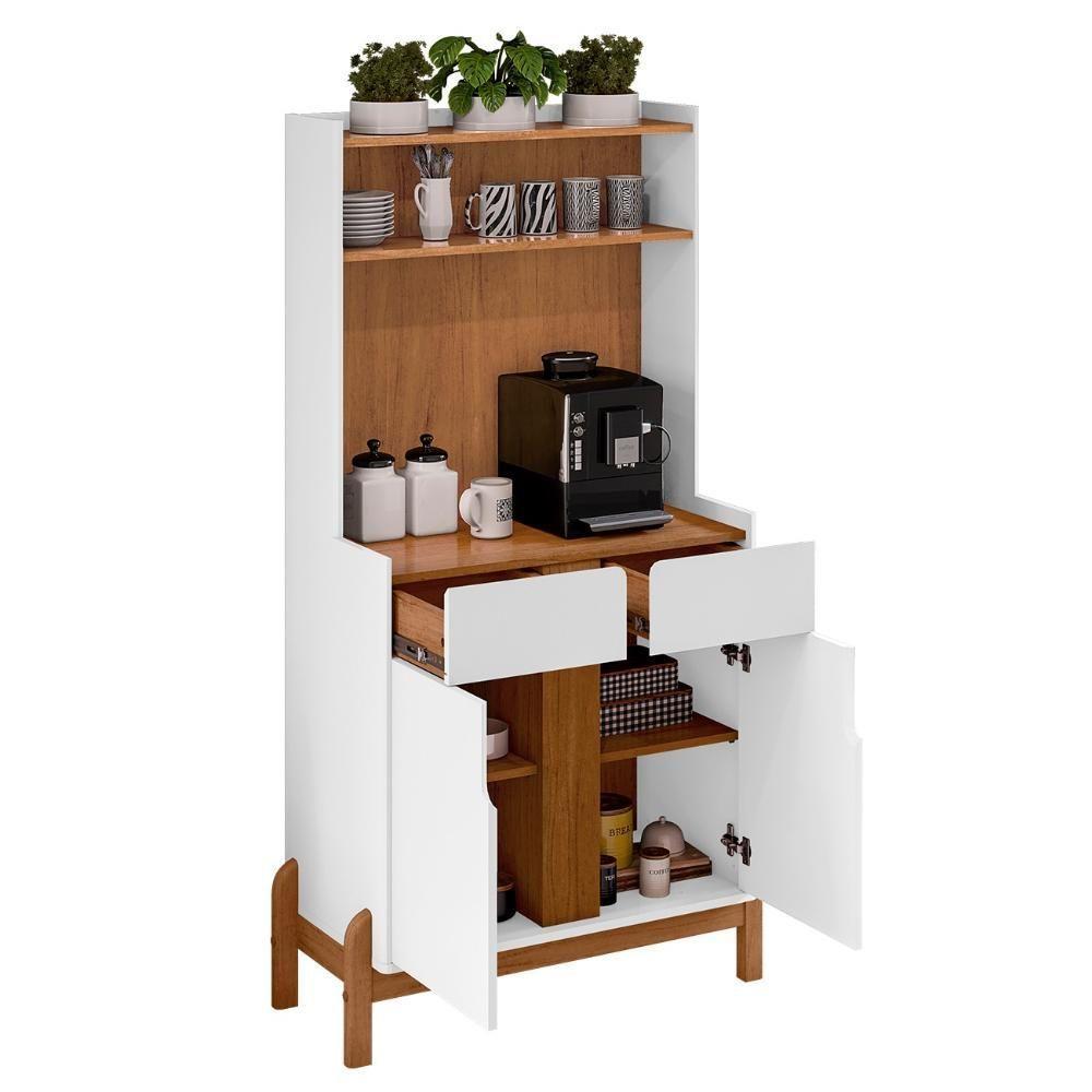 Armário Multiuso Cantinho Do Café Nay C14 Branco-cedro - Mpozenato - 5