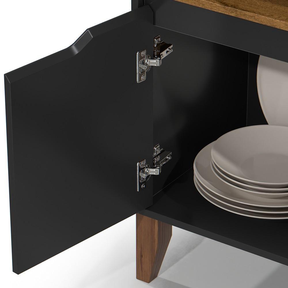 Armário Multiuso Cantinho Do Café 71cm Flow Preto-freijó - Ej Móveis - 2