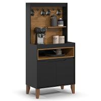 Armário Multiuso Cantinho Do Café 71cm Flow Preto-freijó - Ej Móveis - 1