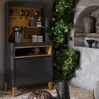 Armário Multiuso Cantinho Do Café 71cm Flow Preto-freijó - Ej Móveis - 3