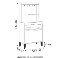 Armário Multiuso Cantinho Do Café 71cm Flow Preto-freijó - Ej Móveis - 5
