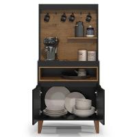 Armário Multiuso Cantinho Do Café 71cm Flow Preto-freijó - Ej Móveis - 6
