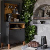 Armário Multiuso Cantinho Do Café 71cm Flow Preto-freijó - Ej Móveis - 8