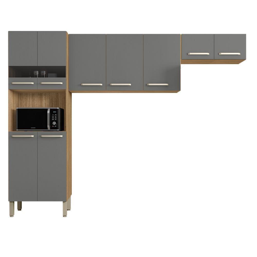 Armário De Cozinha Versalhes Com 9 Portas Freijó Gris - 1