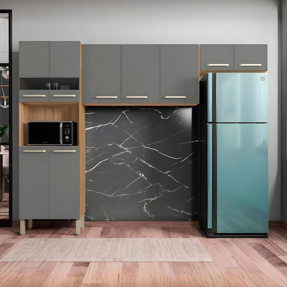 Armário De Cozinha Versalhes Com 9 Portas Freijó Gris - 2