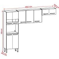 Armário De Cozinha Versalhes Com 9 Portas Freijó Gris