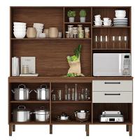 Armário De Cozinha Mega Com Tampo 7 Portas E 2 Gavetas Nogueira Off White - 5