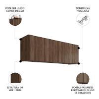 Armário Aéreo Multiuso Lavanderia 118cm Monna Freijó Z34 - Mpozenato - 3