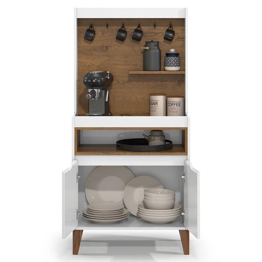 Armário Multiuso Cantinho Do Café 71cm Flow Branco-freijó - Ej Móveis - 5