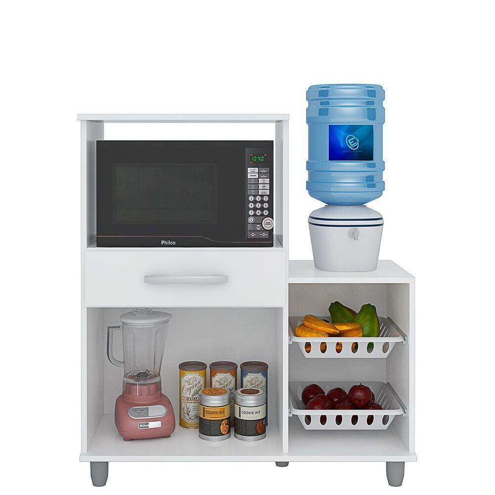 Armário Multiuso Irlanda Com Fruteira 2 Portas - Lumil Móveis Branco-castanho - 5