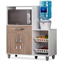 Armário Multiuso Irlanda Com Fruteira 2 Portas - Lumil Móveis Branco-castanho - 2