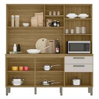 Armário De Cozinha Mega Com Tampo 7 Portas E 2 Gavetas Freijó Soft - 5