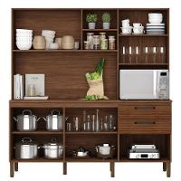 Armário De Cozinha Mega Com Tampo 7 Portas E 2 Gavetas Nogueira Off White Ripado - 2