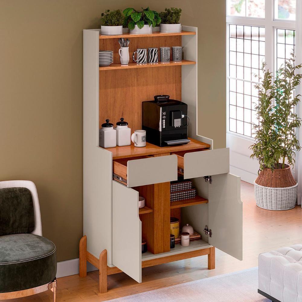 Armário Multiuso Cantinho Do Café Nay C14 Off White-cedro - Mpozenato - 6