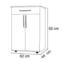Balcão Multiuso 62cm 2 Portas 1 Gaveta Flex Juliana Branco-preto - Ajl Móveis