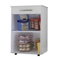 Balcão Multiuso 62cm 2 Portas 1 Gaveta Flex Juliana Branco-preto - Ajl Móveis - 5