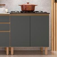 Balcão Para Cooktop Com Tampo 80cm Maly N03 Carvalho-grafite - Mpozenato - 2