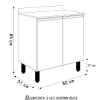 Balcão Para Cooktop Com Tampo 80cm Maly N03 Carvalho-grafite - Mpozenato