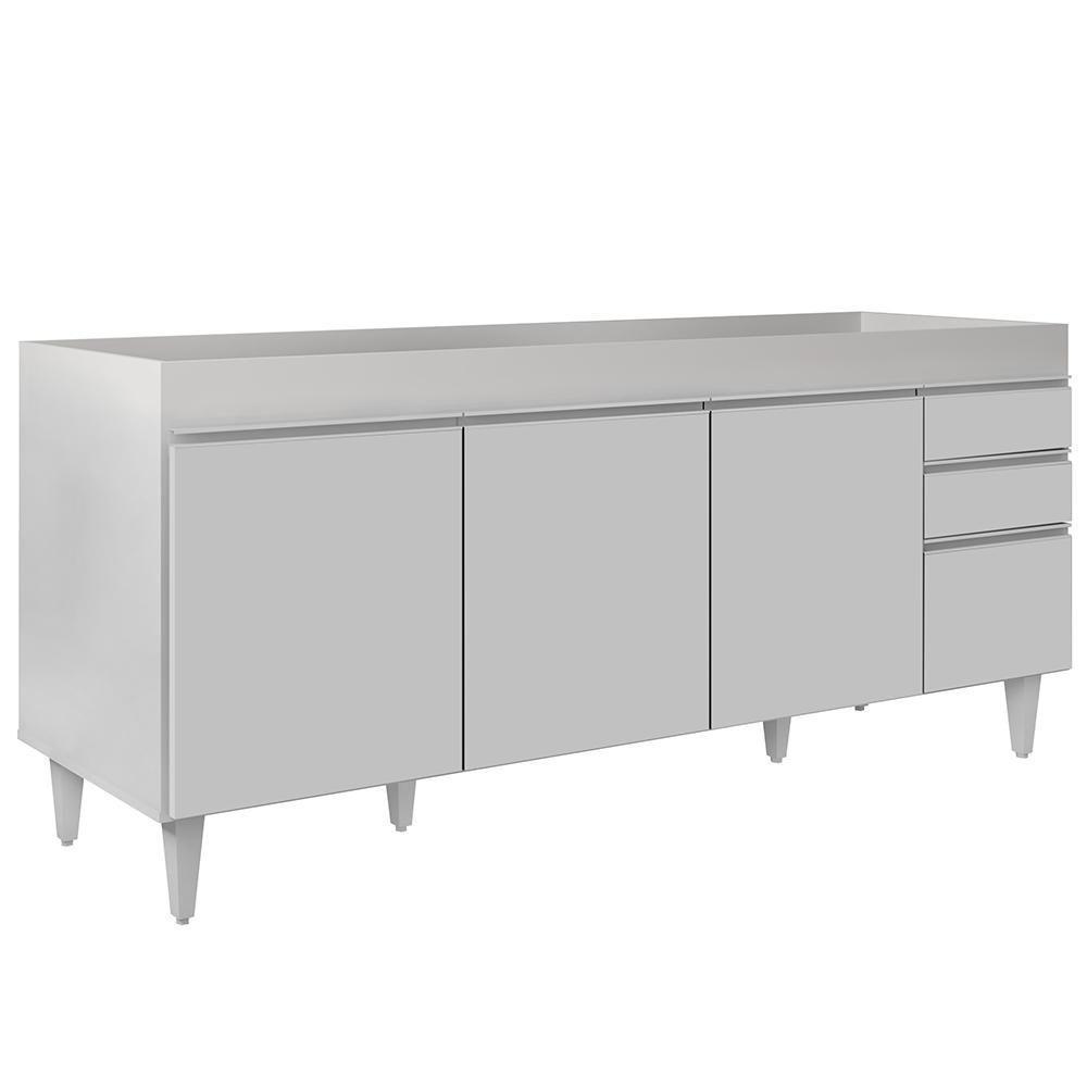 Balcão Gabinete Para Pia 180cm Sem Tampo Dallas Branco - Lumil - 1