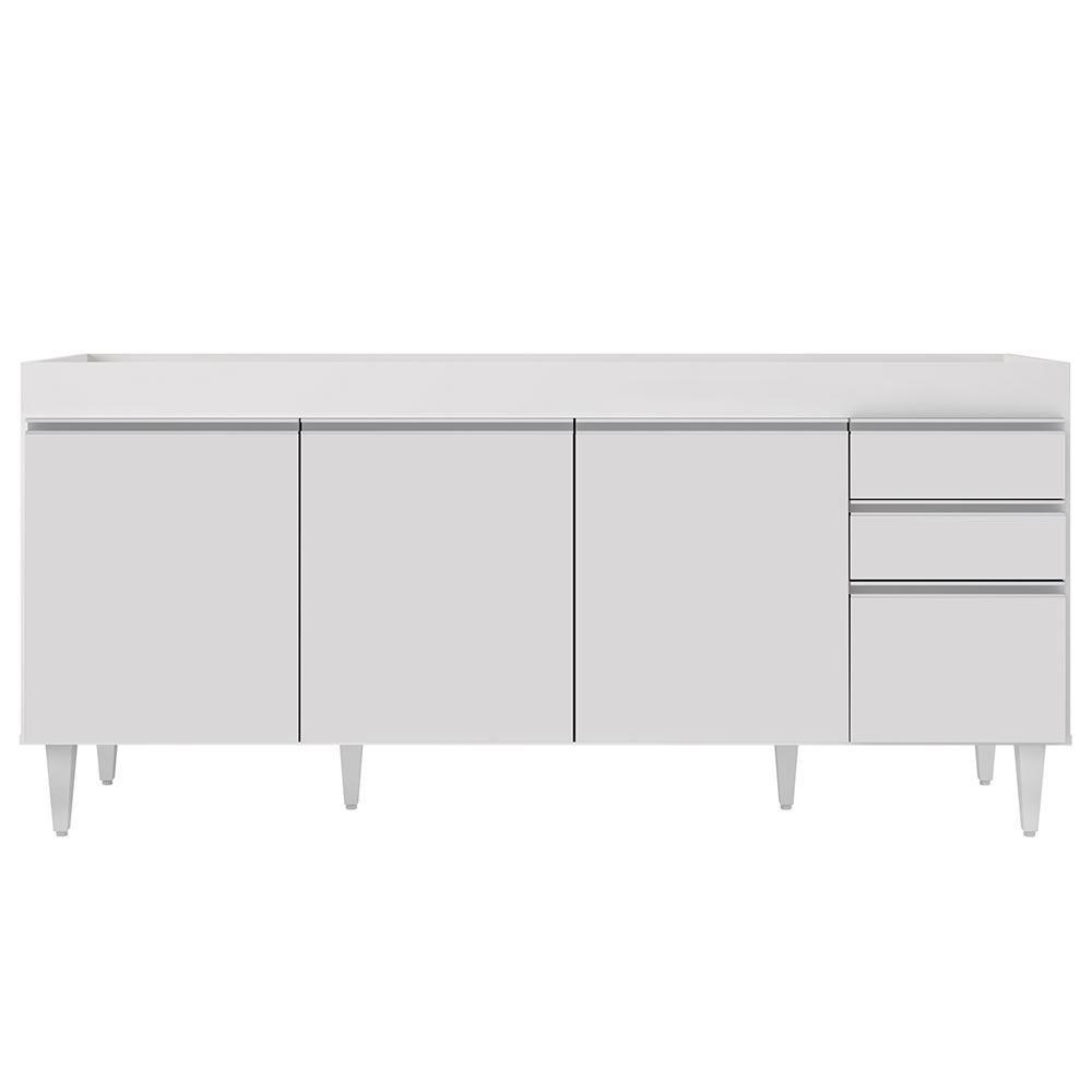 Balcão Gabinete Para Pia 180cm Sem Tampo Dallas Branco - Lumil - 6