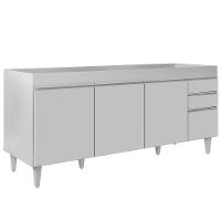Balcão Gabinete Para Pia 180cm Sem Tampo Dallas Branco - Lumil - 1
