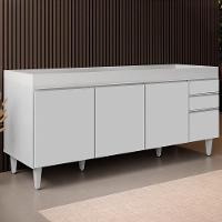 Balcão Gabinete Para Pia 180cm Sem Tampo Dallas Branco - Lumil - 2