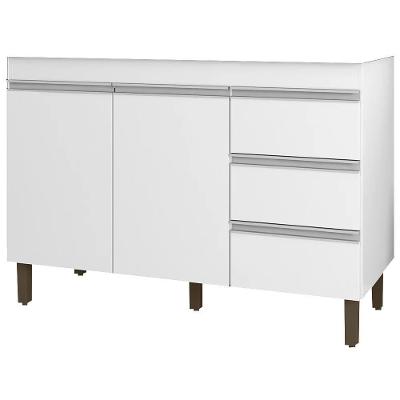 Balcão Gabinete Para Pia 120cm Sem Tampo 2 Portas Karen P14 Branco - Mpozenato