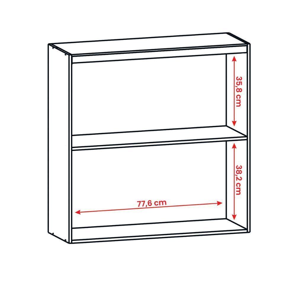 Armario De Cozinha Suspenso Art 80 Cm Com 2 Portas Freijó Soft - 3