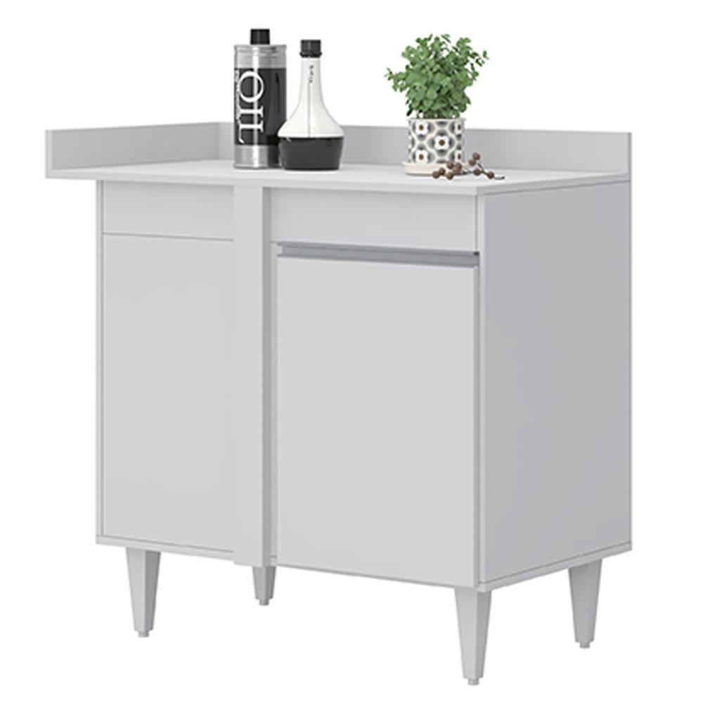 Balcão De Canto Reto Com Tampo 1 Porta Denver Branco - Lumil - 1