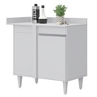 Balcão De Canto Reto Com Tampo 1 Porta Denver Branco - Lumil - 1