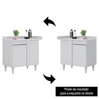 Balcão De Canto Reto Com Tampo 1 Porta Denver Branco - Lumil - 6