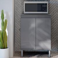 Balcão De Cozinha Com Tampo 2 Portas 61cm Italy Cinza - Ej Móveis - 2