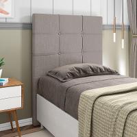 Cabeceira Cama Box Solteiro 90cm Esmeralda Veludo J02 Bege - Mpozenato - 2