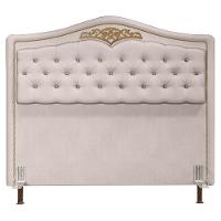 Cabeceira Cama Box Casal King 195cm Com Tachas Imperial Veludo J02 Bege - Mpozenato - 3