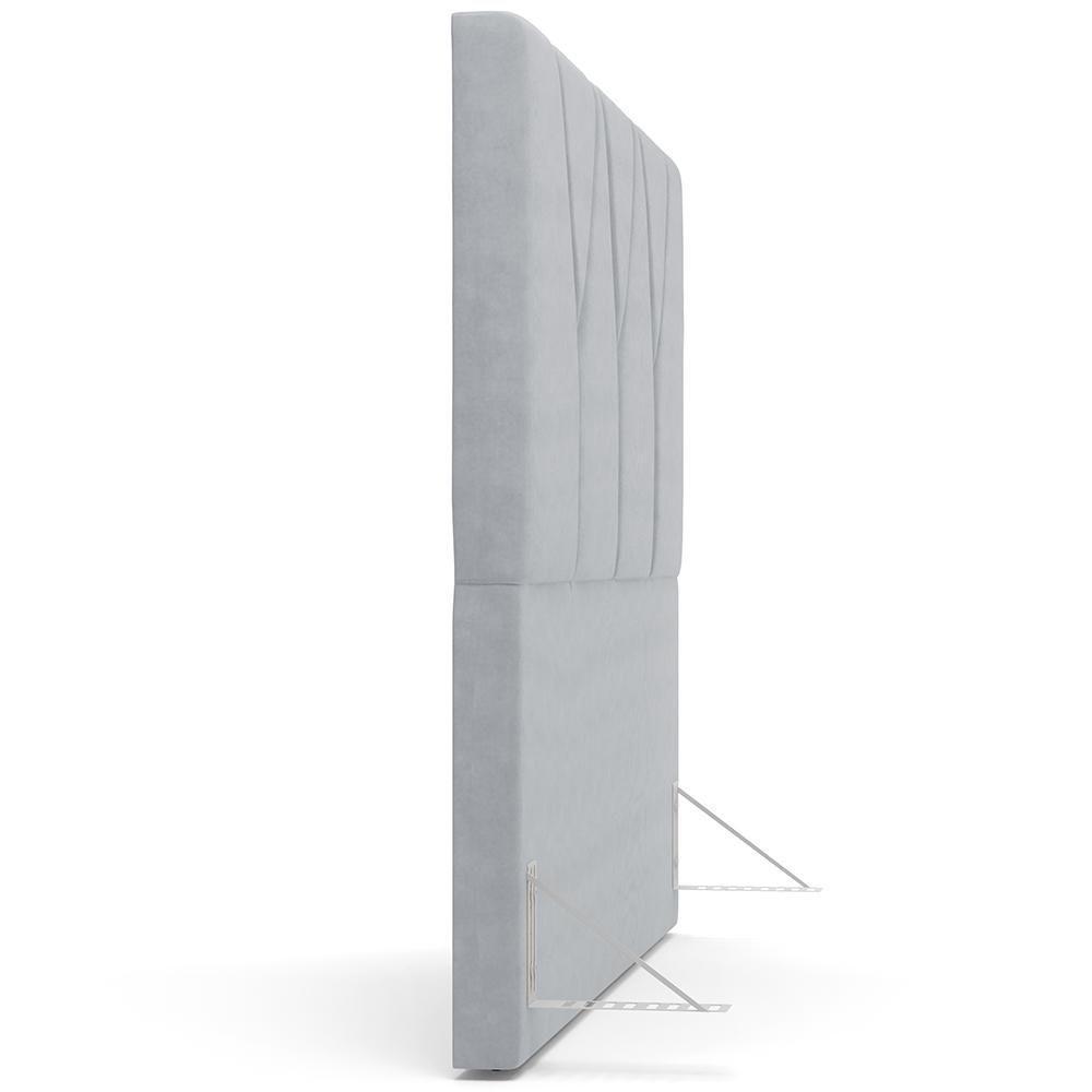 Cabeceira Cama Box Casal King 195cm Aura Suede W01 Cinza - Mpozenato - 3