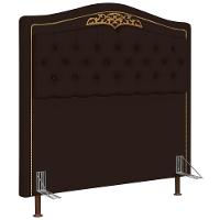 Cabeceira Cama Box Casal King 195cm Com Tachas Imperial J02 Sintético Marrom Escuro - Mpozenato - 1