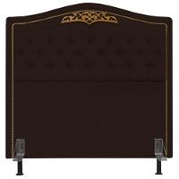 Cabeceira Cama Box Casal King 195cm Com Tachas Imperial J02 Sintético Marrom Escuro - Mpozenato - 3