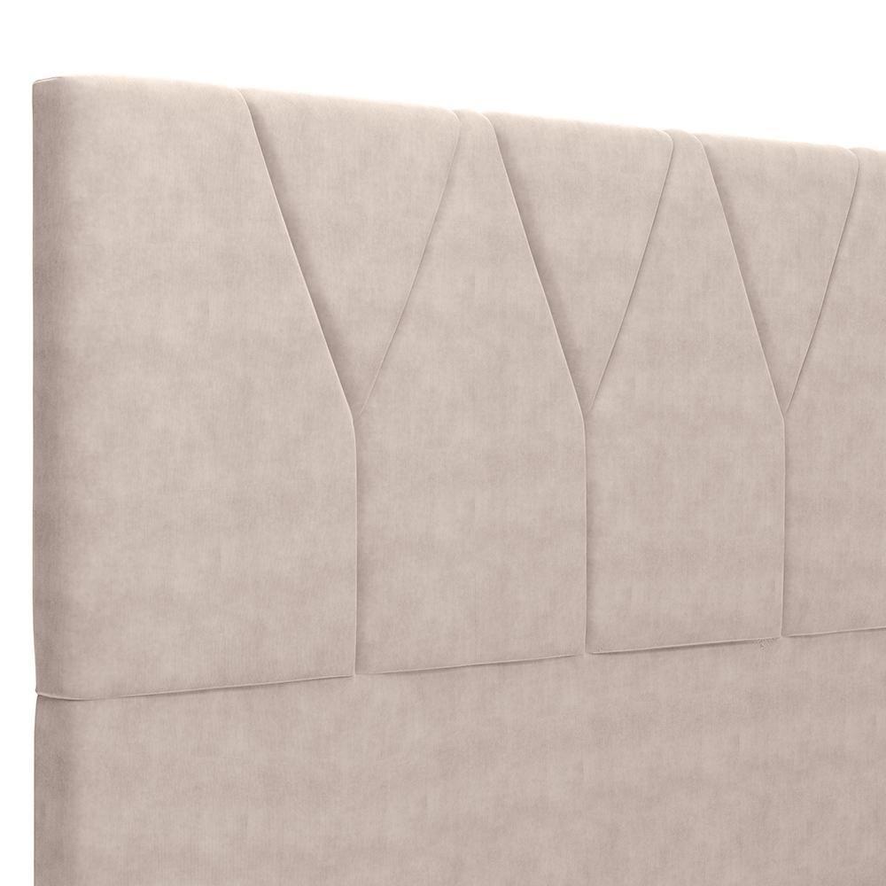 Cabeceira Cama Box Casal King 195cm Aura Suede W01 Bege - Mpozenato - 5