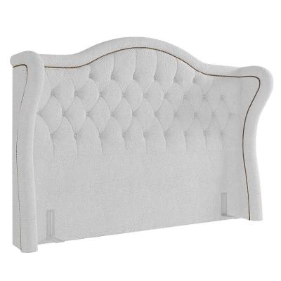 Cabeceira Cama Box Casal King 195cm Antibes P02 Boucle Branco - Mpozenato