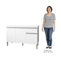 Balcão Gabinete Para Pia Com Tampo 120cm 3 Portas E 1 Gaveta Tatiane Branco - Ajl Móveis - 5