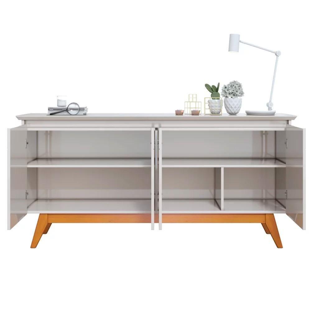 Balcão Buffet Classic Com Espelho Adnet 67cm Hi01 Off White - Mpozenato - 2