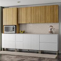 Conjunto De Armarios Modulados Art Com 11 Portas E 4 Gavetas Freijó Ártico Riscatto - 2