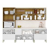 Conjunto De Armarios Modulados Art Com 11 Portas E 4 Gavetas Freijó Ártico Riscatto - 3