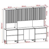 Conjunto De Armarios Modulados Art Com 11 Portas E 4 Gavetas Freijó Ártico Riscatto - 4