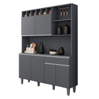 Cozinha Compacta Alice E Balcão Gabinete Com Pia Tatiane 120cm Cinza - Ajl Móveis - 6