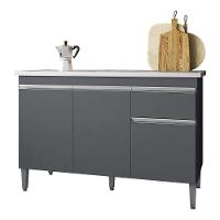 Cozinha Compacta Alice E Balcão Gabinete Com Pia Tatiane 120cm Cinza - Ajl Móveis - 7